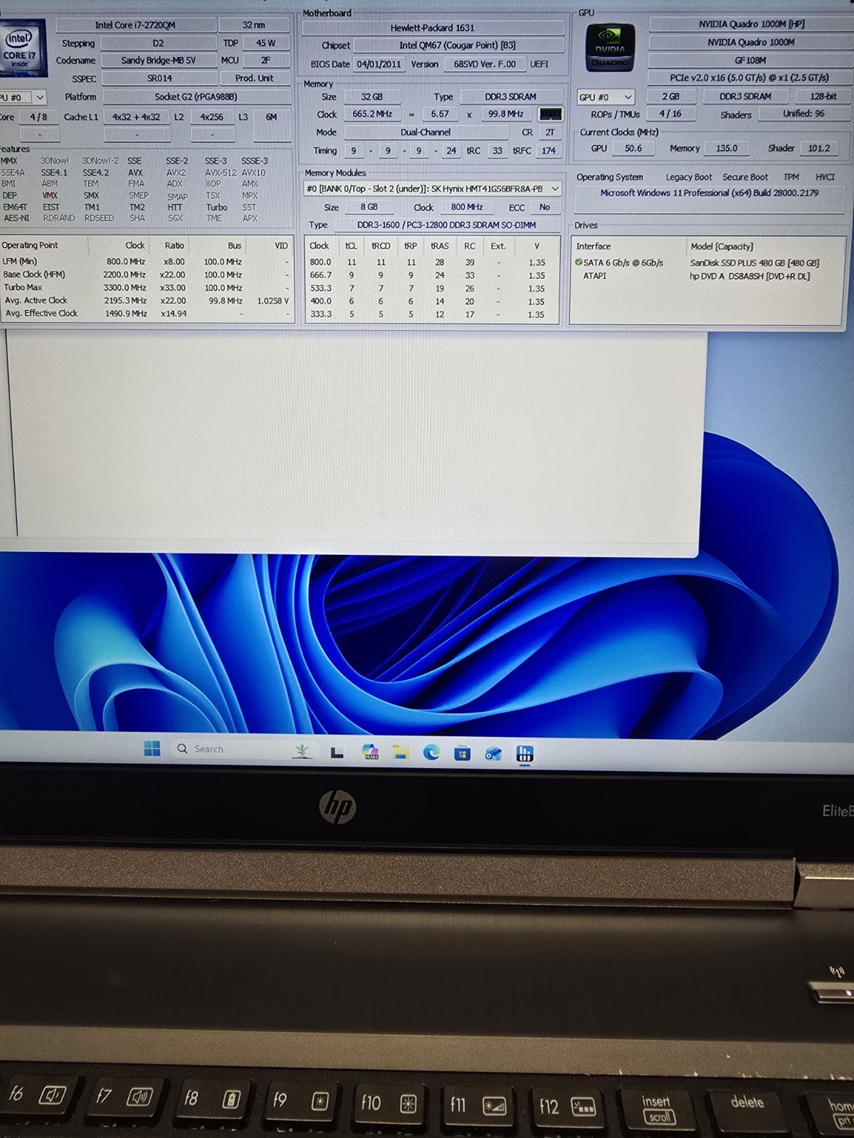 15″ HP Elitebook 8560W | i7-2720QM 32GB RAM 512GB SSD | Backlit NVIDIA New Batt