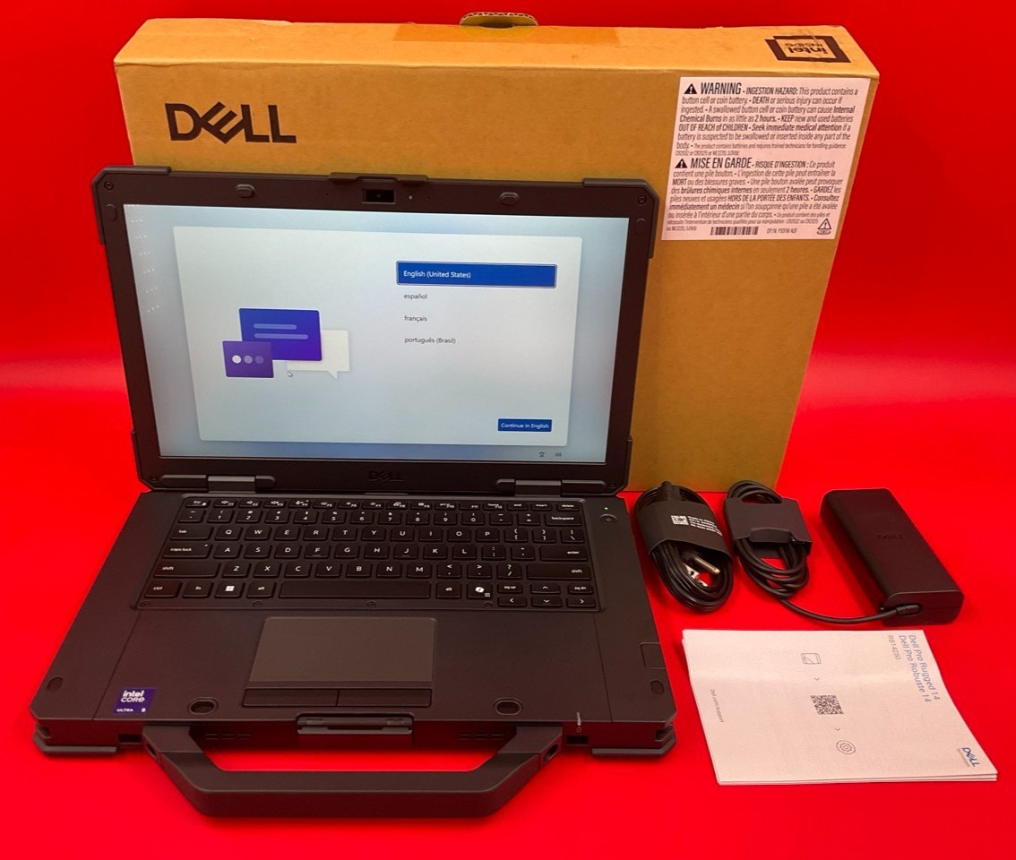 Dell Pro 14 Rugged Laptop U5-135U 16GB 512GB BT5.3 WiFi6E 14F W11P P1K9G ✨❤️
