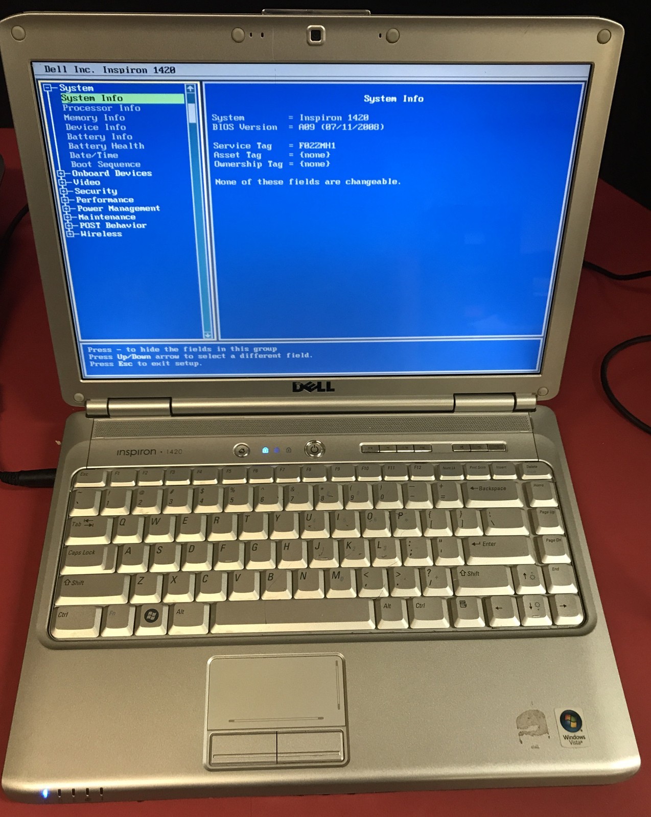 *FOR PARTS* DELL INSPIRON 1420 NO HDD (1) 1GB RAM (1) 2GB RAM NO POWER CABLE