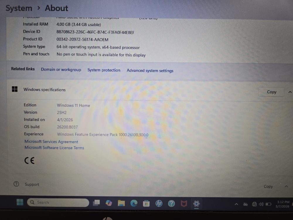 Hewlett Packard 255 G8 Notebook Laptop (PD6016032)