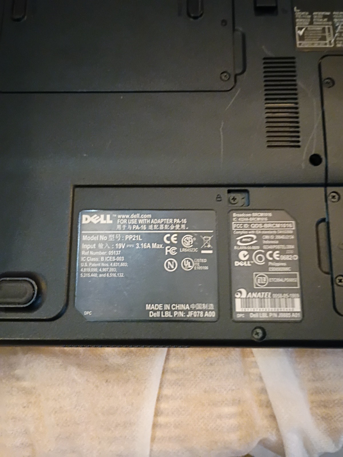 Dell Inspiron B120 Laptop Model PP21L Windows XP Home Untested No Power Cord