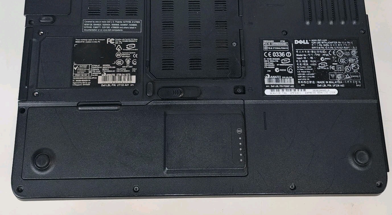 DELL INSPIRON E1505 LAPTOP 1GBRAM SCREEN INTACT W/PwrCord – WORKS