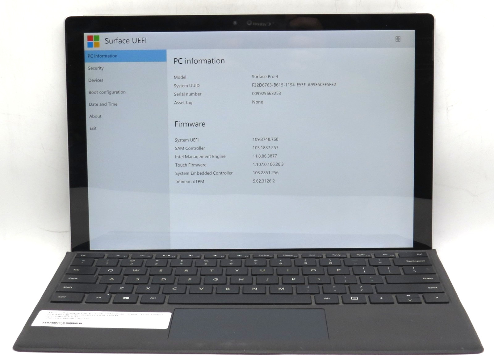 Microsoft Surface Pro 4 i5-6300U @2.40GHz 4GB RAM 256GB Internal SSD No OS