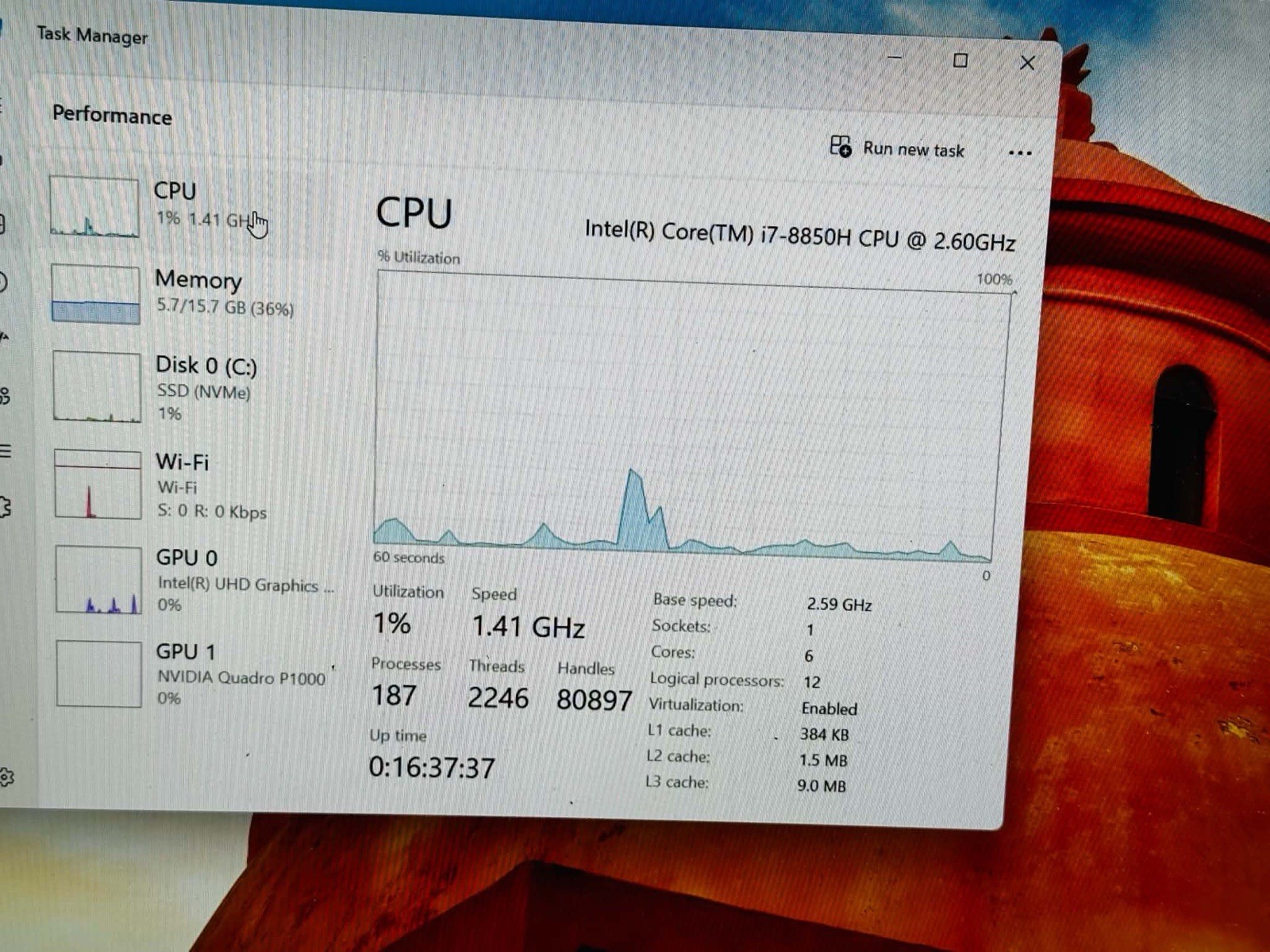 Dell Precision 5530 15.6in i7-8850H 16GB 512GB SSD Quadro P1000 W11 Pro