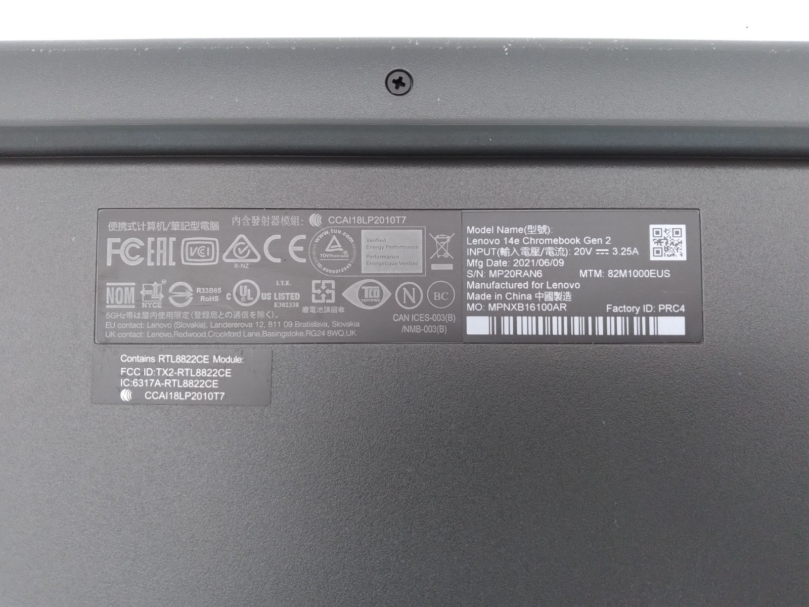 Lenovo 14e Chromebook Gen 2 14″ Touchscreen AMD 3015Ce, 4GB RAM, 32GB EMMC