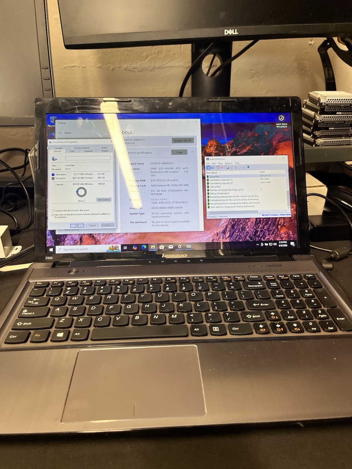 Lenovo IdeaPad Z585 15.6 AMD A10-4600MM 2.30GHz 6GB RAM 1TB HDD Win10 Pro