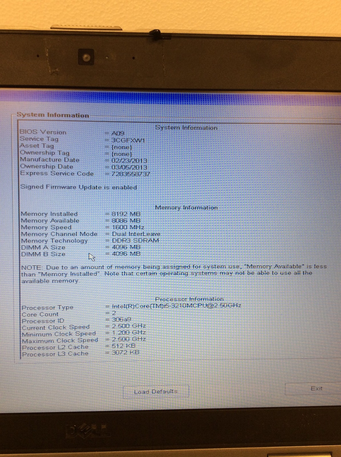 Dell Latitude E6430 14″ Laptop i5-3210M 2.50Ghz w/ 320Gb HD, 8Gb Ram, No Battery