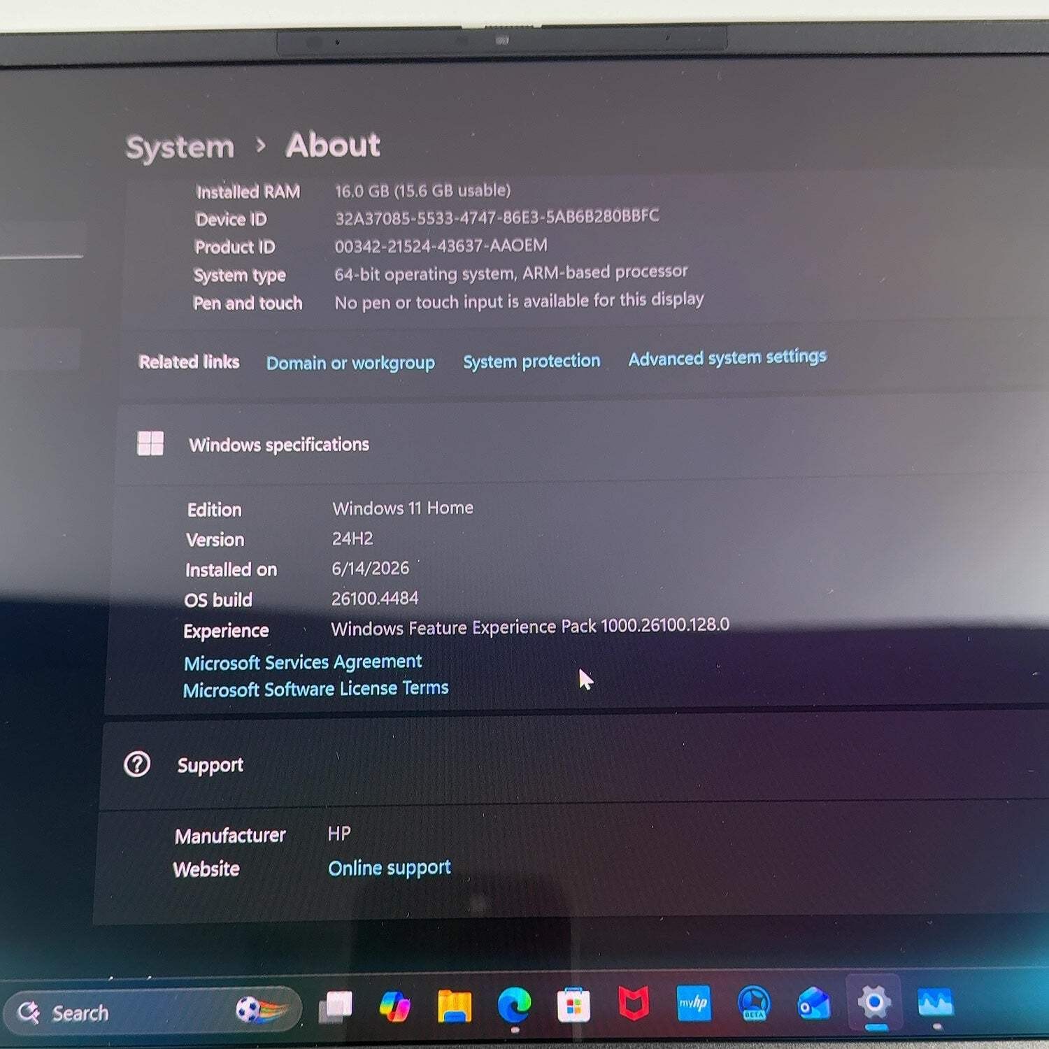 HP Omnibook 14-HE0017NR 14″ Snapdragon X 3.0GHz 16GB RAM 256GB SSD