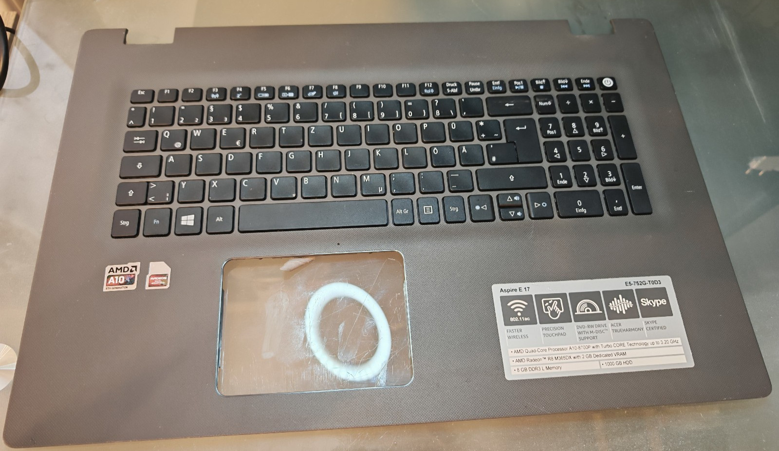 ACER E5-752 E5-772 E5-722 E5-773 TOP BODY PALMREST 46004X0A0003
