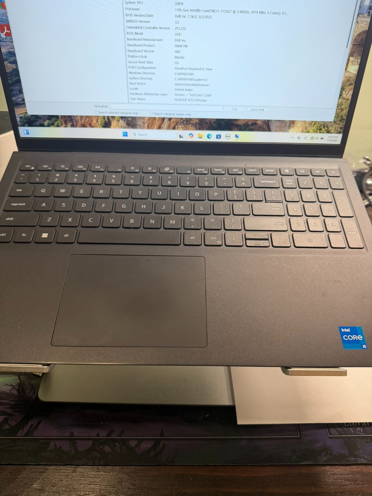 dell inspiron 15 3511 win 11 Pro, Office 2010, 8 GB Ram, 238 GB SSD,