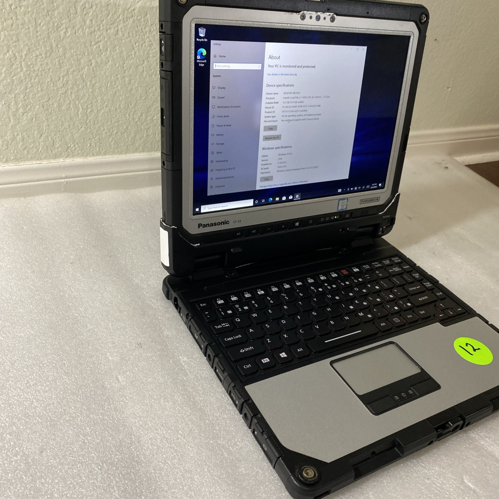 Panasonic Toughbook CF-33 i5-7300U 16GB RAM 512GB SSD 4G LTE Low 4800 Hrs _#12