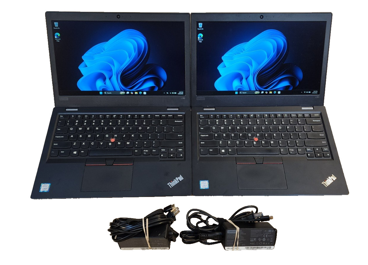 2x LOT FHD TOUCH LENOVO THINKPAD L380 13″ QUAD-CORE i5-8250U 8GB RAM 128GB SSD