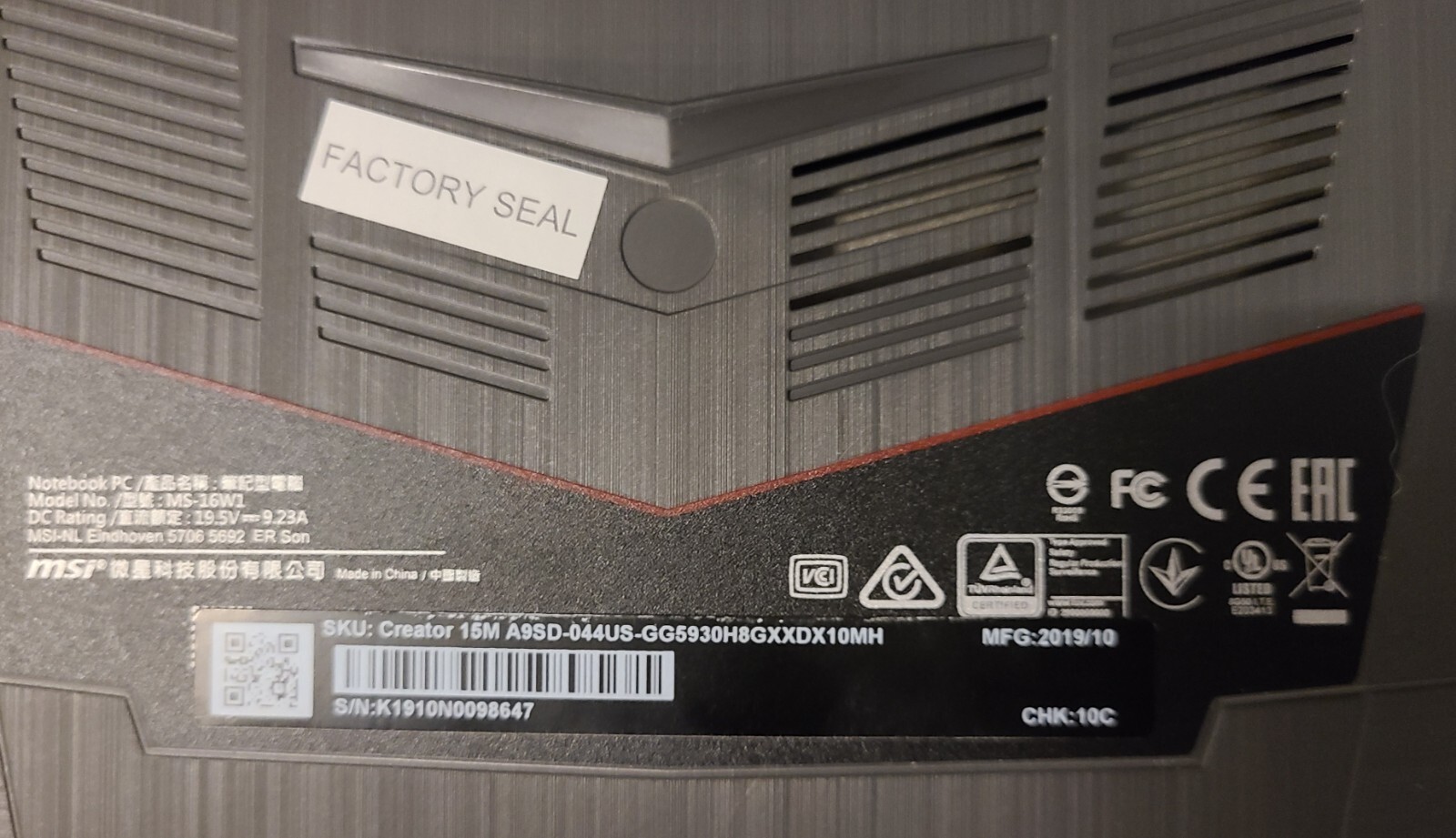MSI Creator 15M A9SD, 15.6″ Screen, Laptop, Intel Core i5-9300H