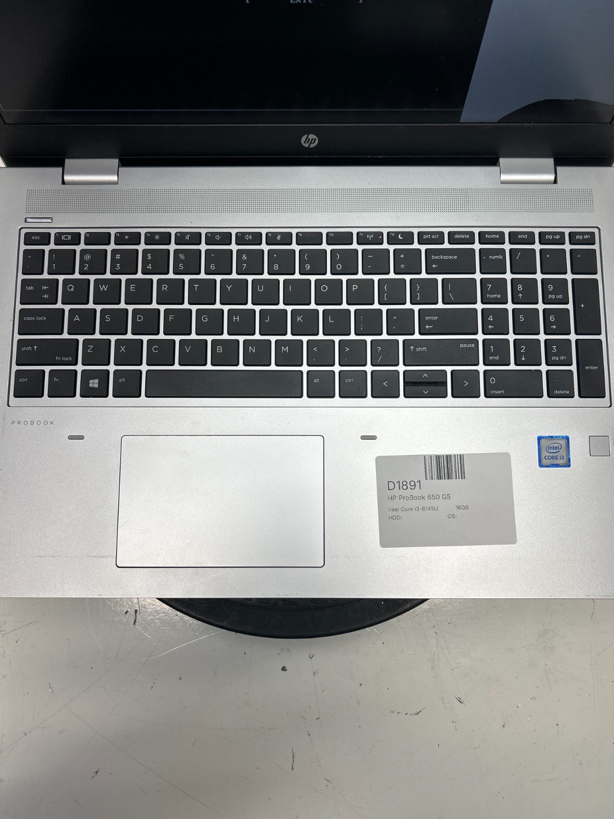 HP ProBook 650 G5 Intel Core i3-8145U 16GB NO HDD READ