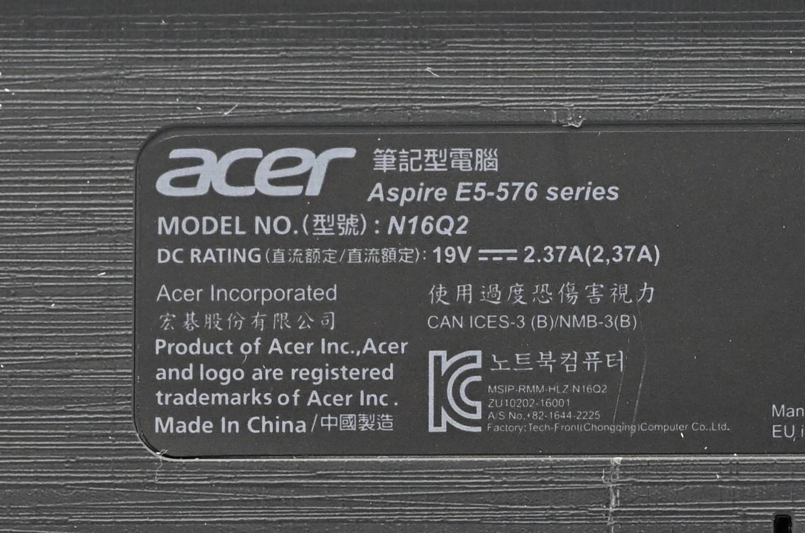 Acer Aspire E5-576 i3-8130u 2.2GHz 16GB RAM 128GB SSD Windows 10 Pro