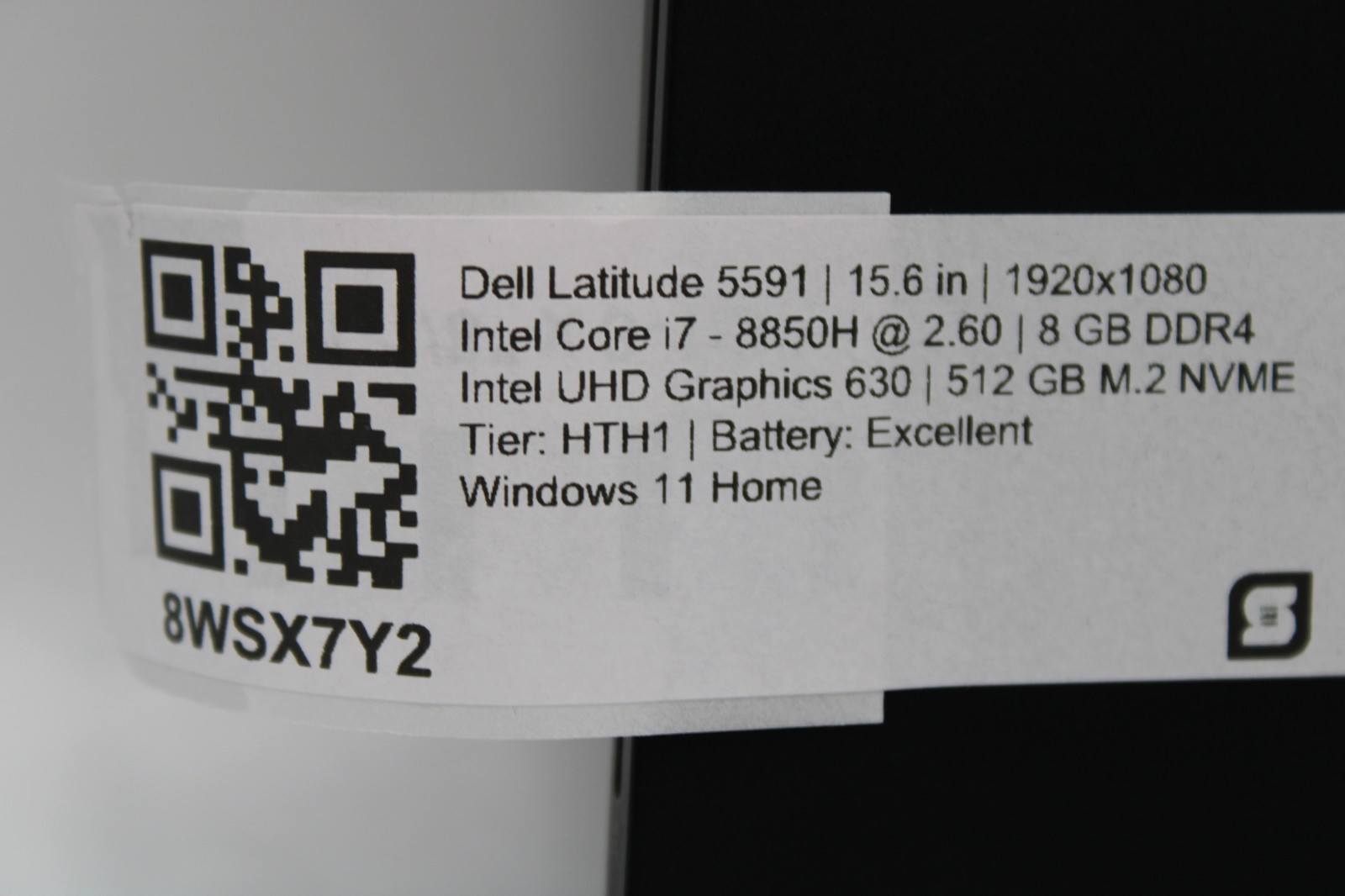 Dell Latitude 5591 i7-8850H @ 2.6 GHz 8GB RAM 512GB SSD Windows 11 Home