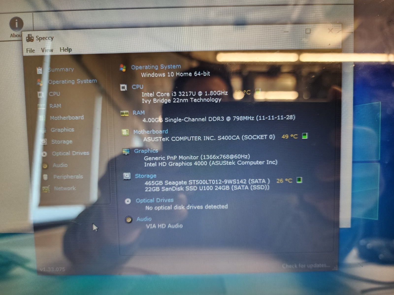 asus s400ca i3-3217u@1.80ghz 4gb Ram 500gb Hdd 24gb Ssd Touchscreen Win10 READ!