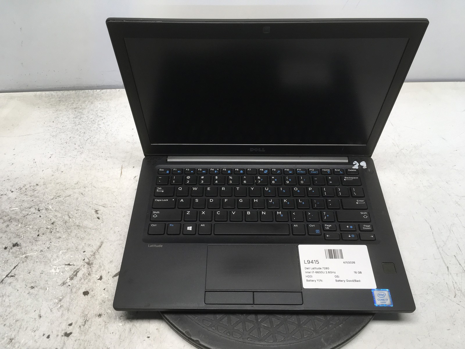 Dell Latitude 7280 Intel i7-6600U 2.6GHz 16 GB NO HDD No Batt