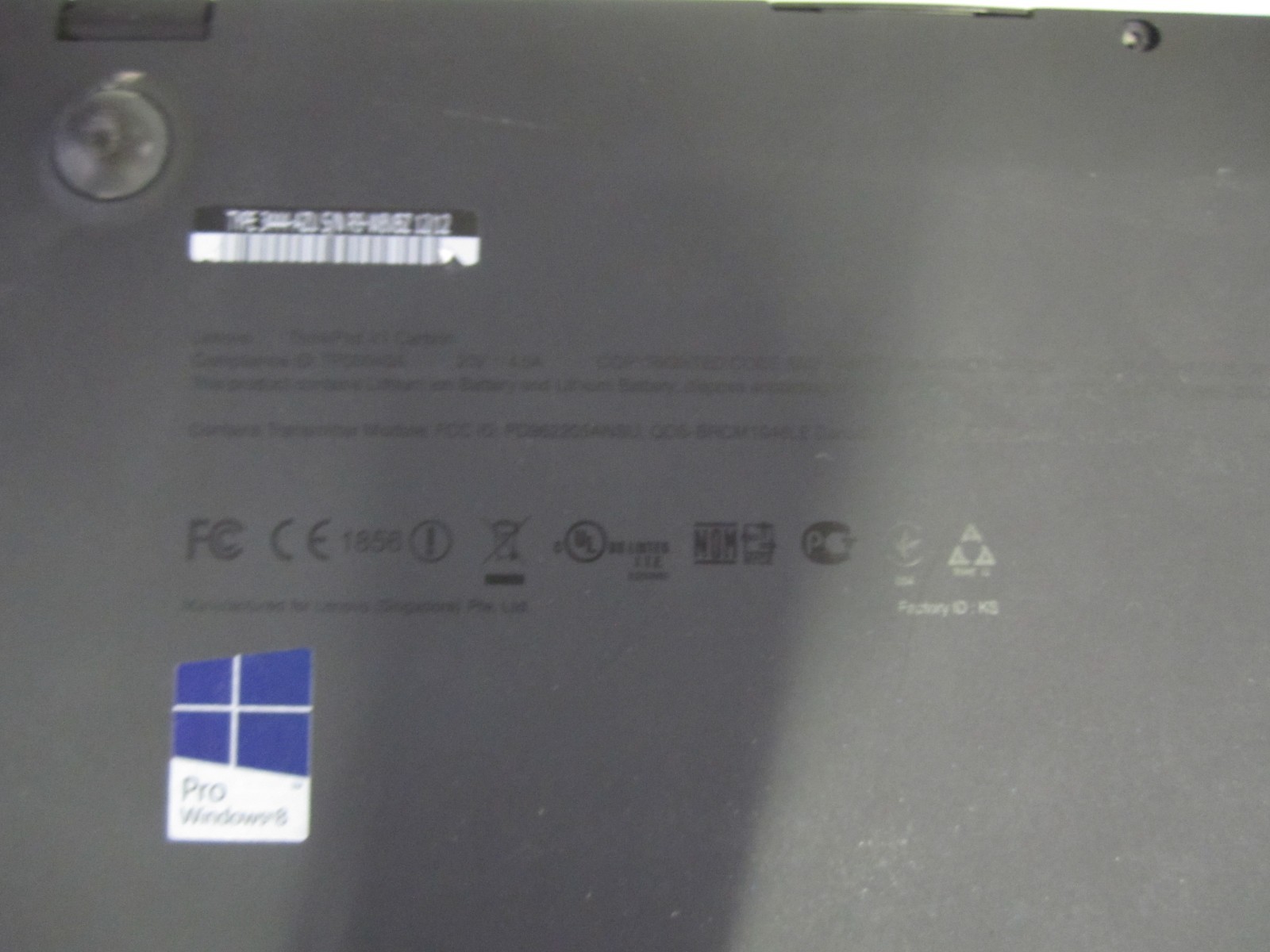 Lenovo ThinkPad X1 Carbon i5-3317U 1.70GHz 4GB Laptop NO OS/AC/HDD