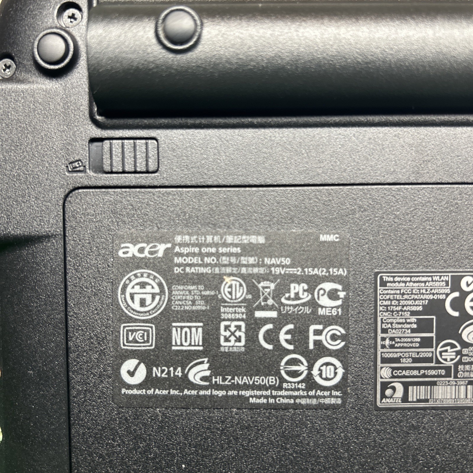 Acer Aspire One NAV50 10.1″ Laptop Intel Atom N450 1.66GHz 1GB RAM 160GB HDD