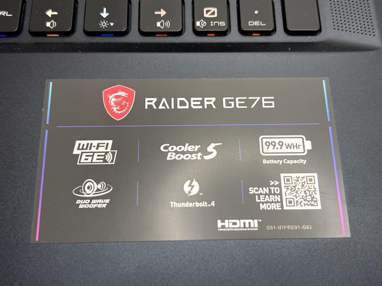 MSI GE76 Raider 17.3″ Gaming Laptop – i7-12700H, 16GB DDR5, RTX 3060, 1TB SSD