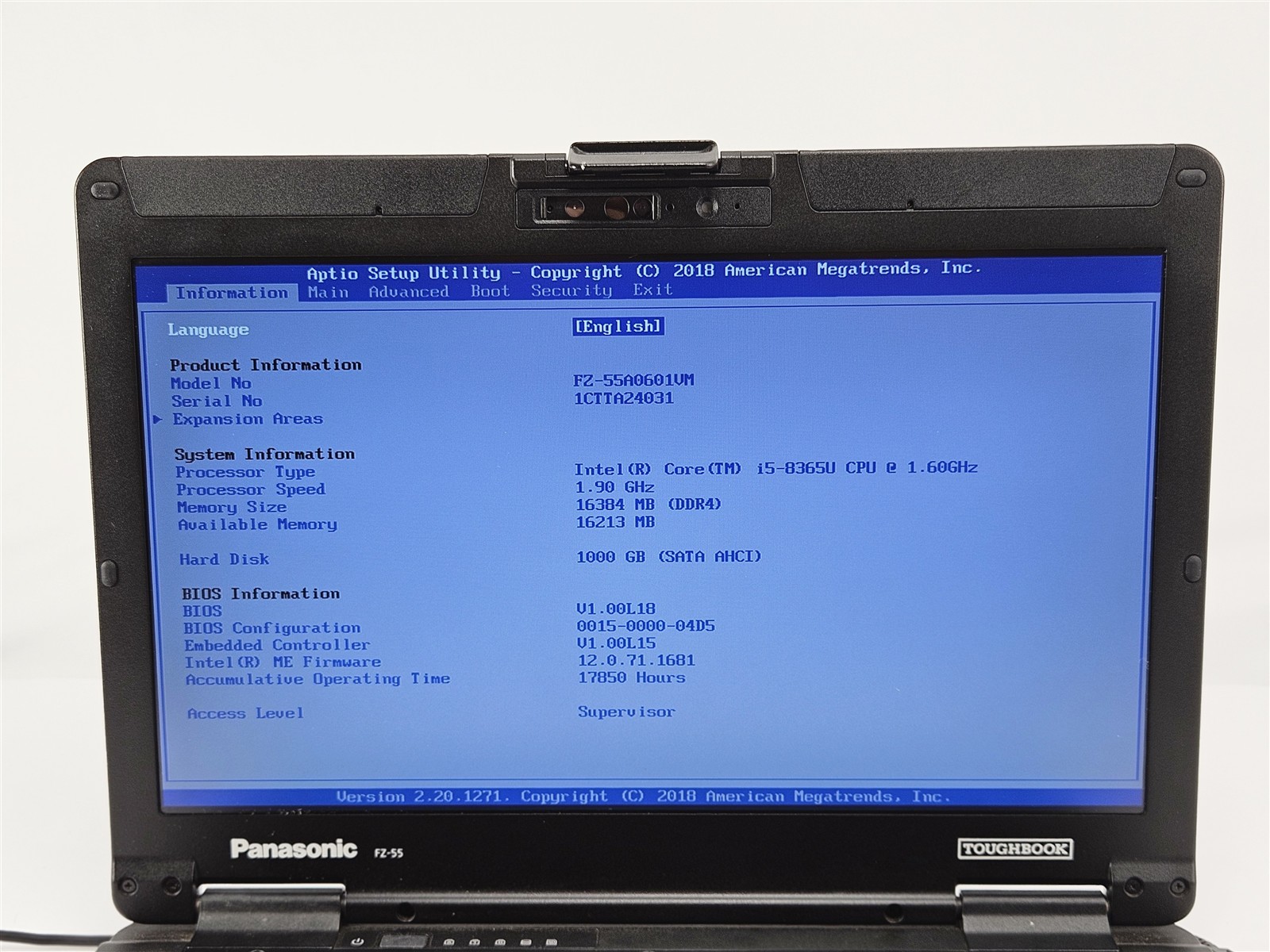 Panasonic Toughbook FZ-55 MK1 i5-8365U 16GB 1TB SSD 14″ Semi Rugged Laptop