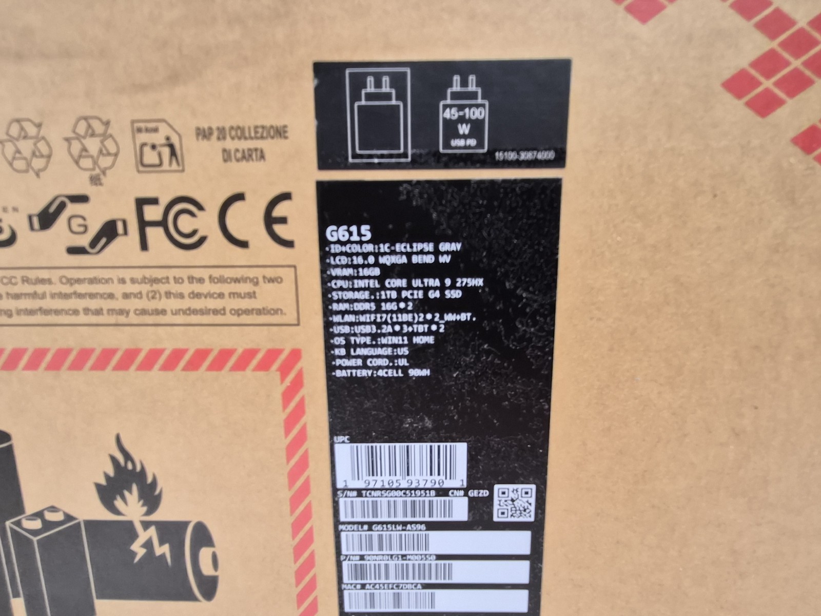 ASUS ROG STRIX G16 G615 16″ ULTRA 9 275HX 24C, 32GB, 1TB SSD, RTX 5080, GREY