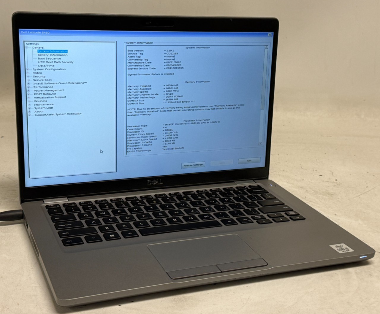Dell Latitude 5410 14″ (i5-10210u 1.60GHz – 16GB RAM – 512GB SSD – Win11Home)