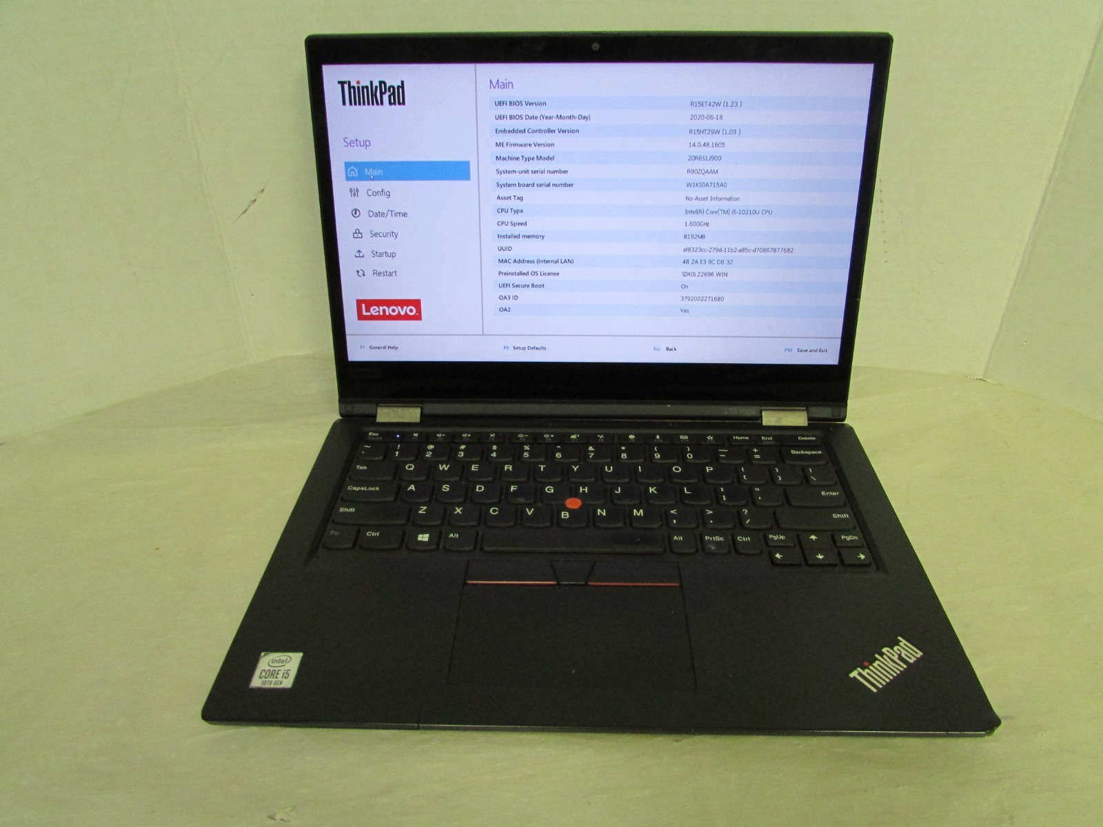 Lenovo ThinkPad L13 Yoga Gen 3 i5-10210U 8GB RAM NO SSD/OS #2 READ DISC.