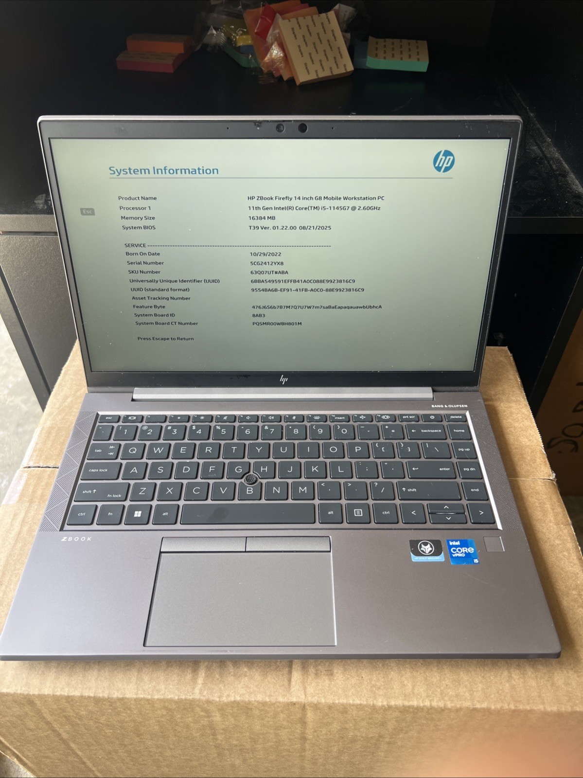 HP Zbook Firefly 14 G8 Core i5-1145G7 2.60GHz 16GB RAM 256GB SSD***No OS