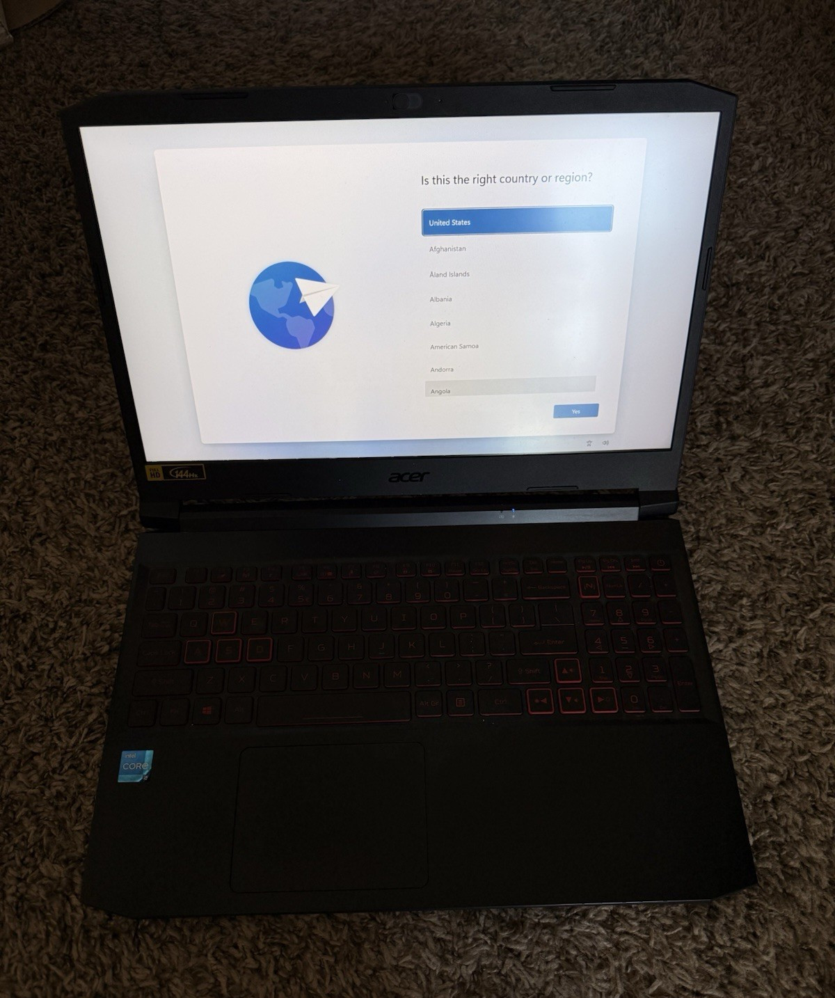 Acer Nitro 5 , 15.6″ Full HD IPS 144Hz Display, 11th Gen