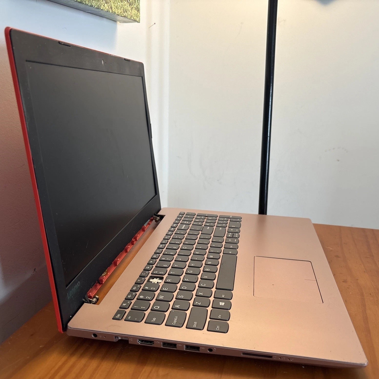 red Lenovo laptop Idea pad 330-15ikb 8 GB RAM, read issues, microsoft arc mouse