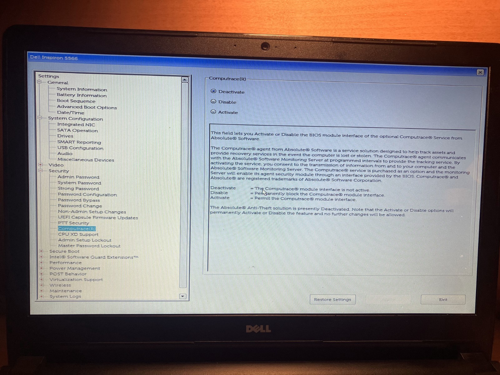 Dell Inspiron 5566 Intel Core i7-7500U 2.7GHz NO HDD, RAM, OS, PARTS ONLY