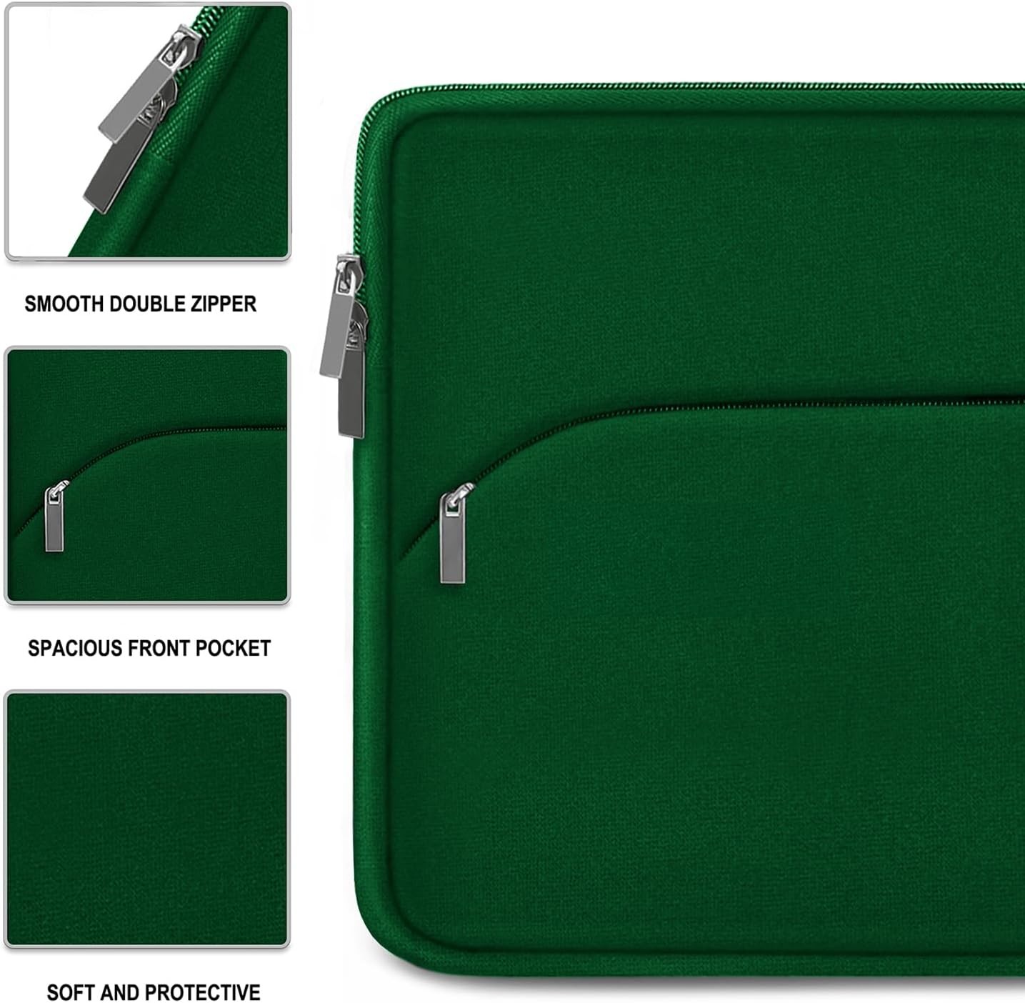 Durable Portable Monitor Protective Cover for 15.6 inch Laptop Sleeve, Dark Gree