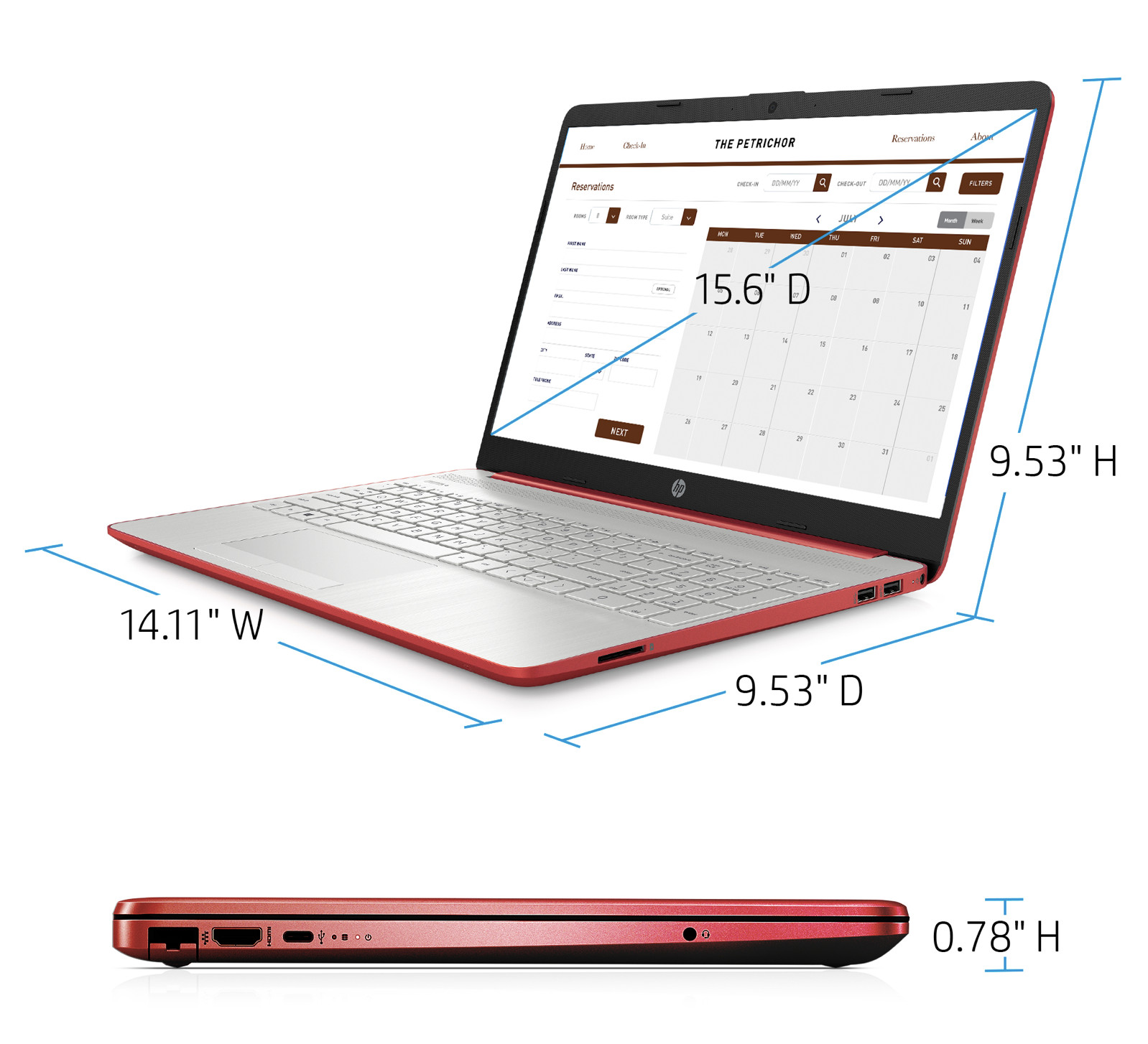 HP 15.6″ Laptop Intel Pentium Silver N5030 Up to 8GB RAM &1TB SSD Scarlet Red