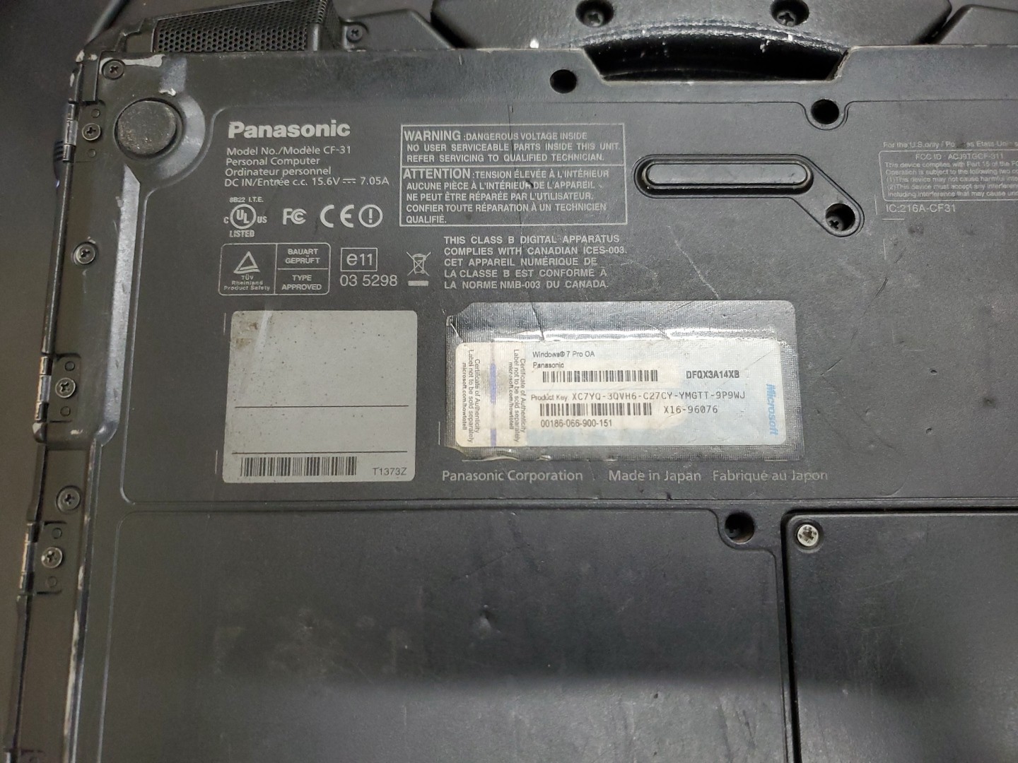 Panasonic Toughbook CF-31 MK-1 i5 520M @ 2.40GHz 8GB 27710HRS Diesel