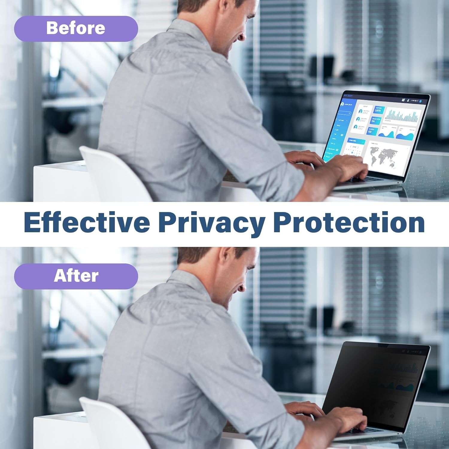 12 Inch Magnetic Privacy Screen Filter for MacBook, Anti-Glare & Blue Light Prot