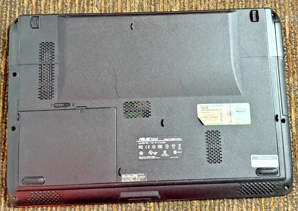Asus K50AF Laptop Intel Pentium Windows 7 Black Altec Lansing SRS