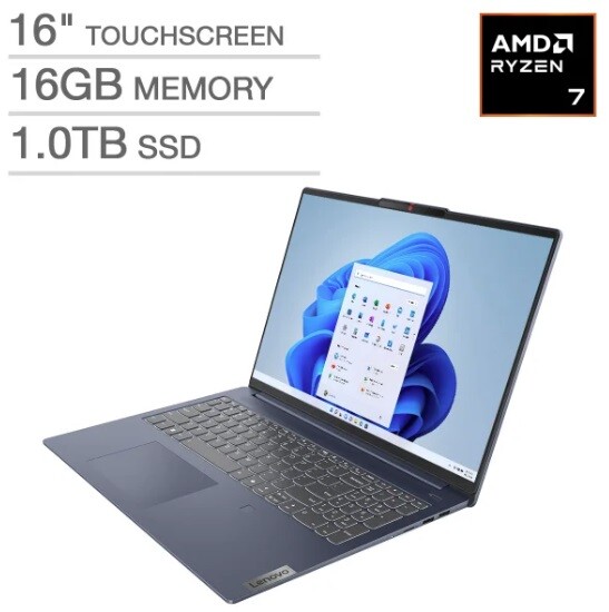 Lenovo Slim 5 16″ WUXGA 1920×1200 TouchScreen Ryzen 7 8845HS 16GB 1TB SSD W11H