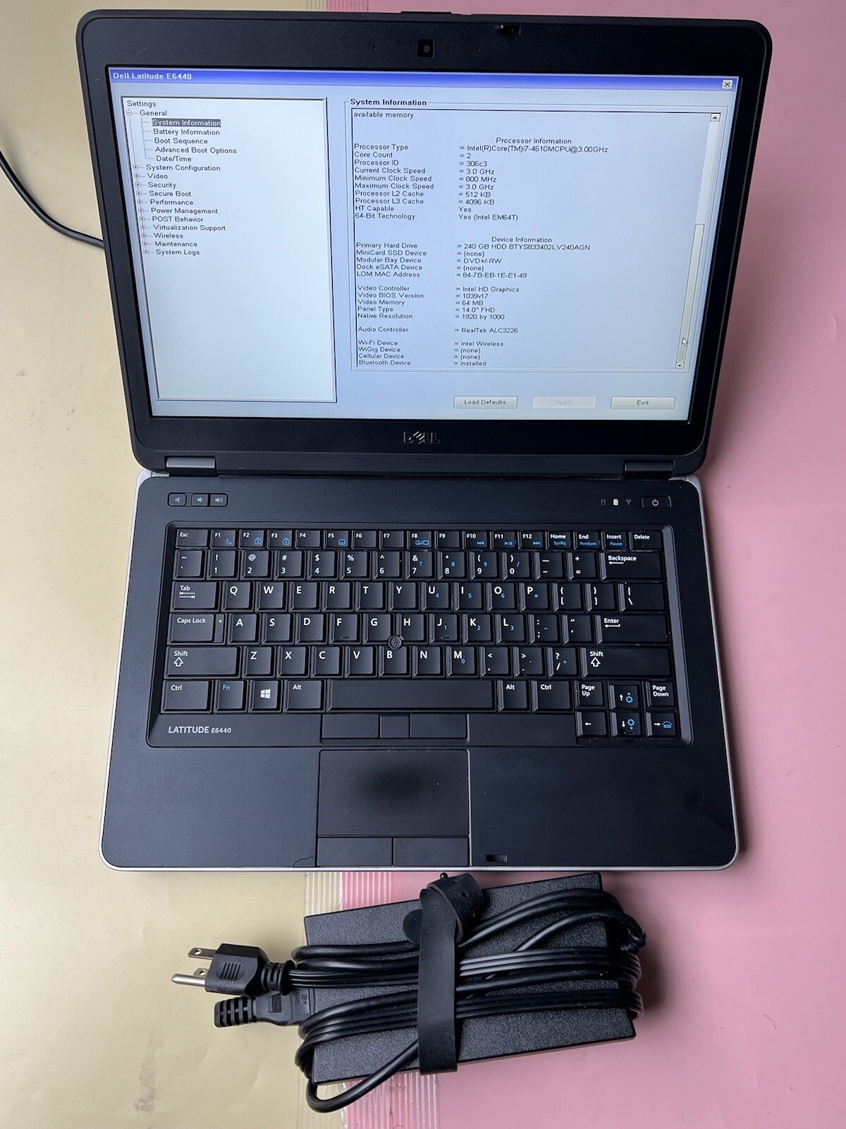 Dell Latitude E6440 Core i7-4610M 3.0GHz 8GB RAM 240GB SSD BACKLIT 1920X1080