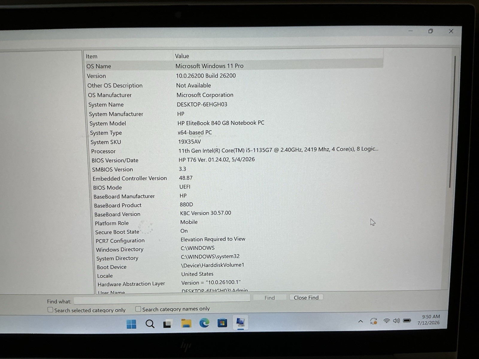 HP EliteBook 840 G8 14” i5-1135G7 16GB RAM Win11 Pro 256G SSD Webcam Charger