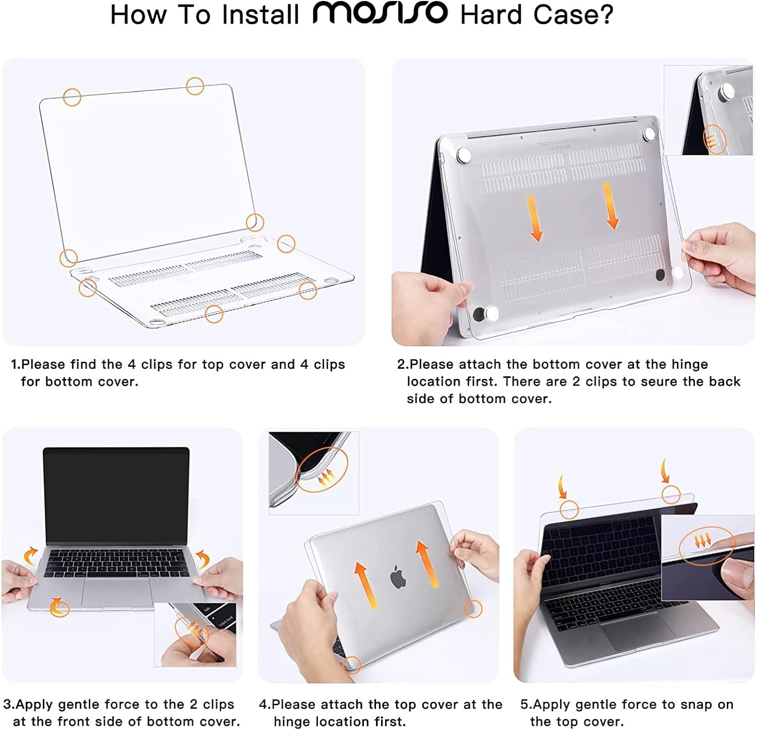 MacBook Air 13 inch Case M1 Chip 2021-2018 Release A2337 A2179 A1932, Transparen