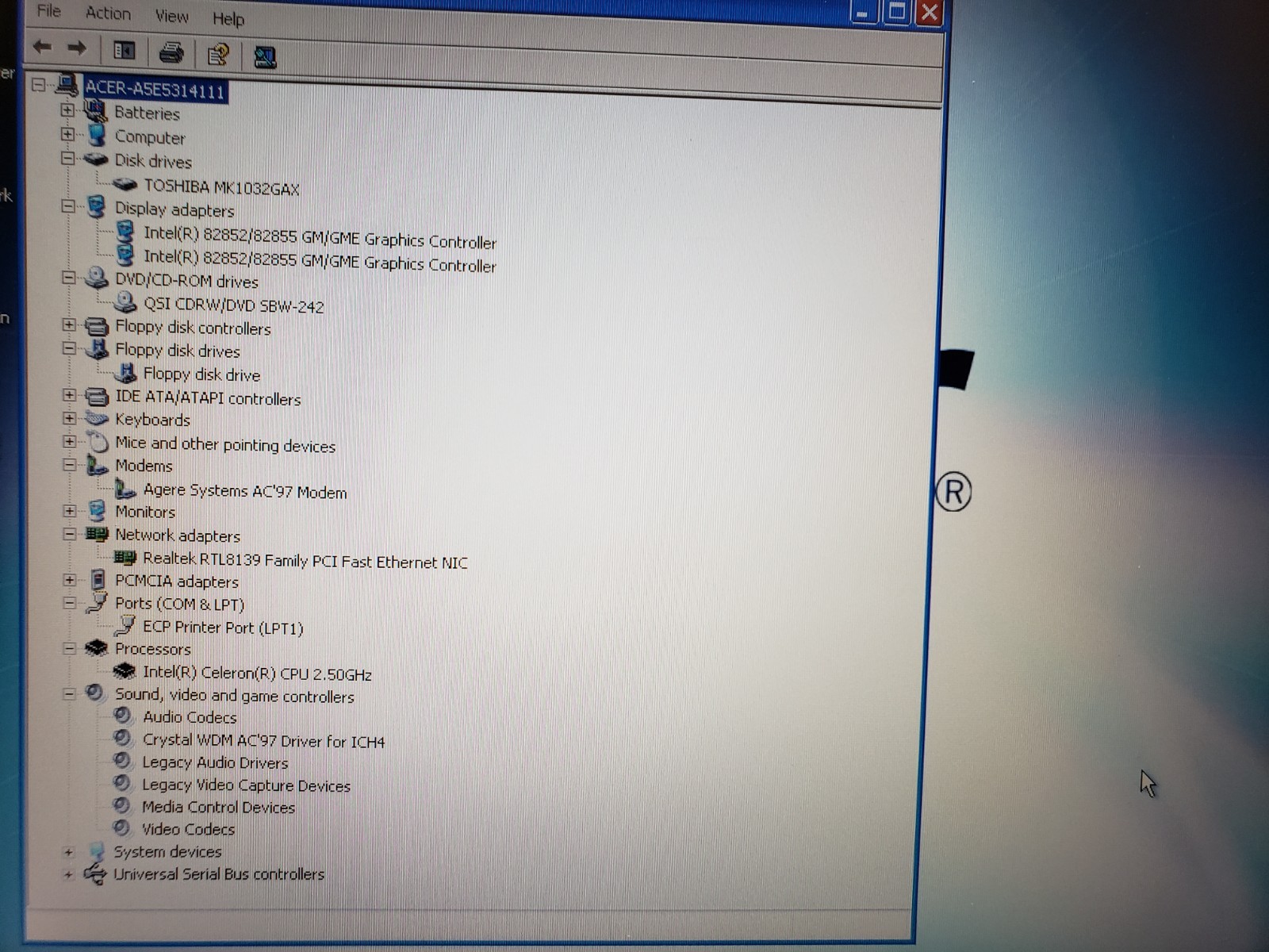 Vintage Acer TravelMate 240 Laptop 15″ Celeron 2.52GHz 512MB 100GB WinXP *Nice