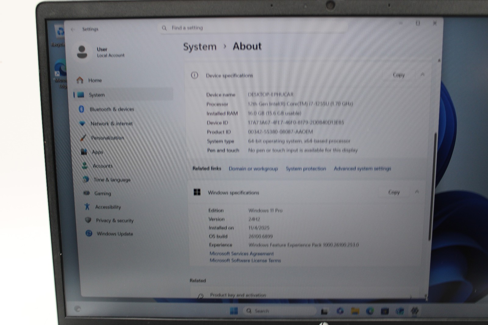HP ProBook 450 G9 i7-1255U @ 1.7 GHz 16GB RAM 256GB SSD Win11Pro