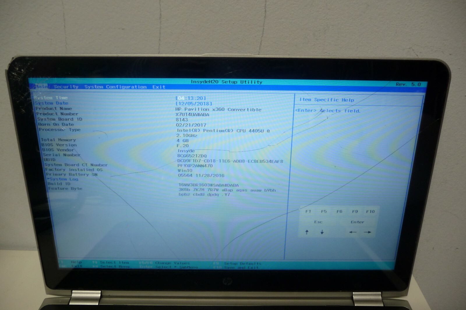 HP Pavilion X360 TOUCH Laptop Intel Pentium 4405U 2.1Ghz 4GB BOOTS TO BIOS