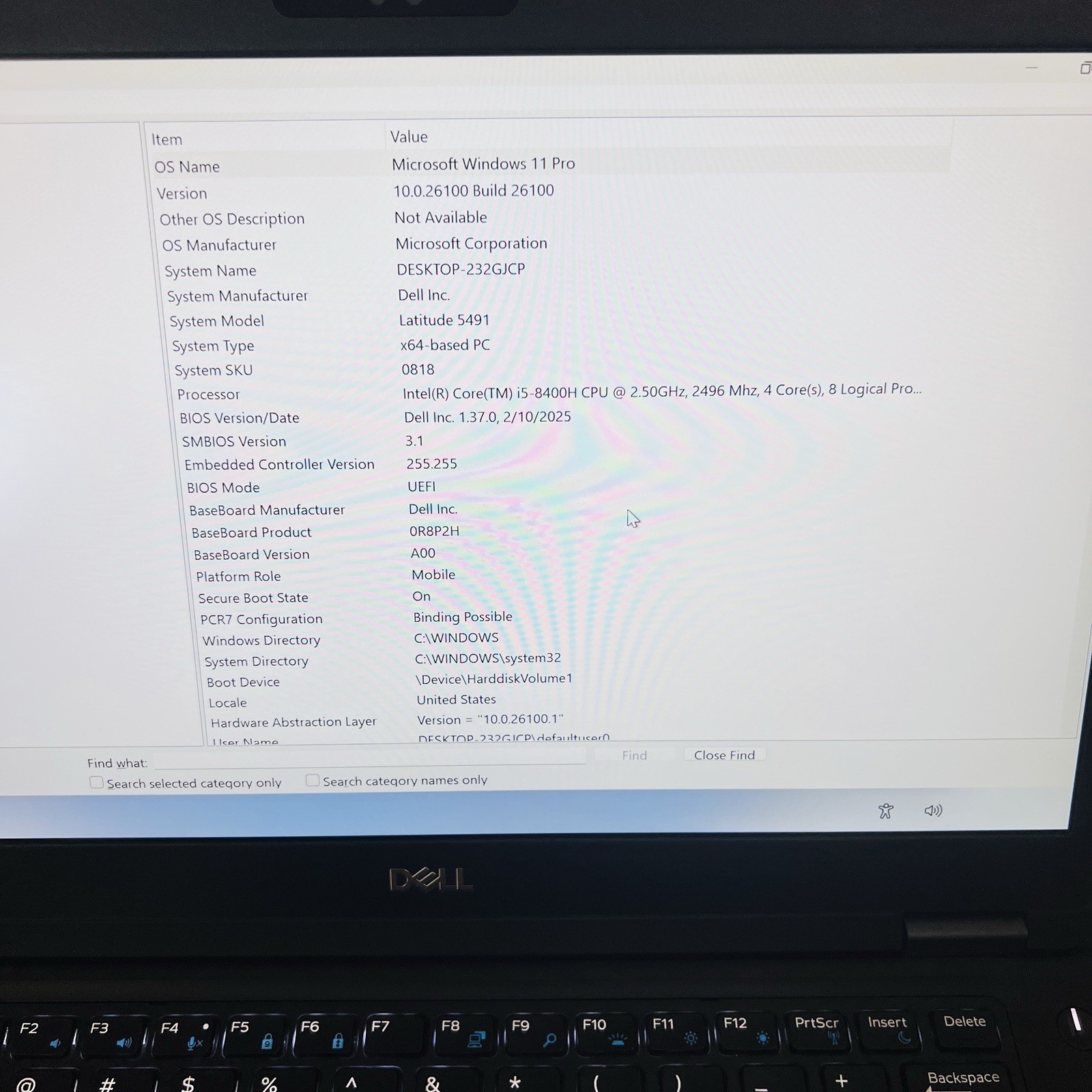 DELL LATITUDE 5491 Intel i5-8400H 2.50GHz 4GB RAM 256GB NVME Windows 11 Pro