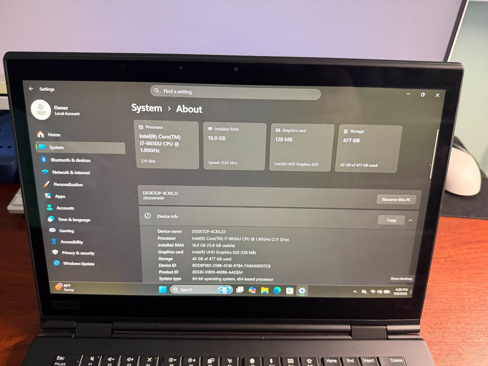 Lenovo ThinkPad X1 Yoga i7-8650U 16GB 512GB NVMe Win11 New Charger Touch Screen