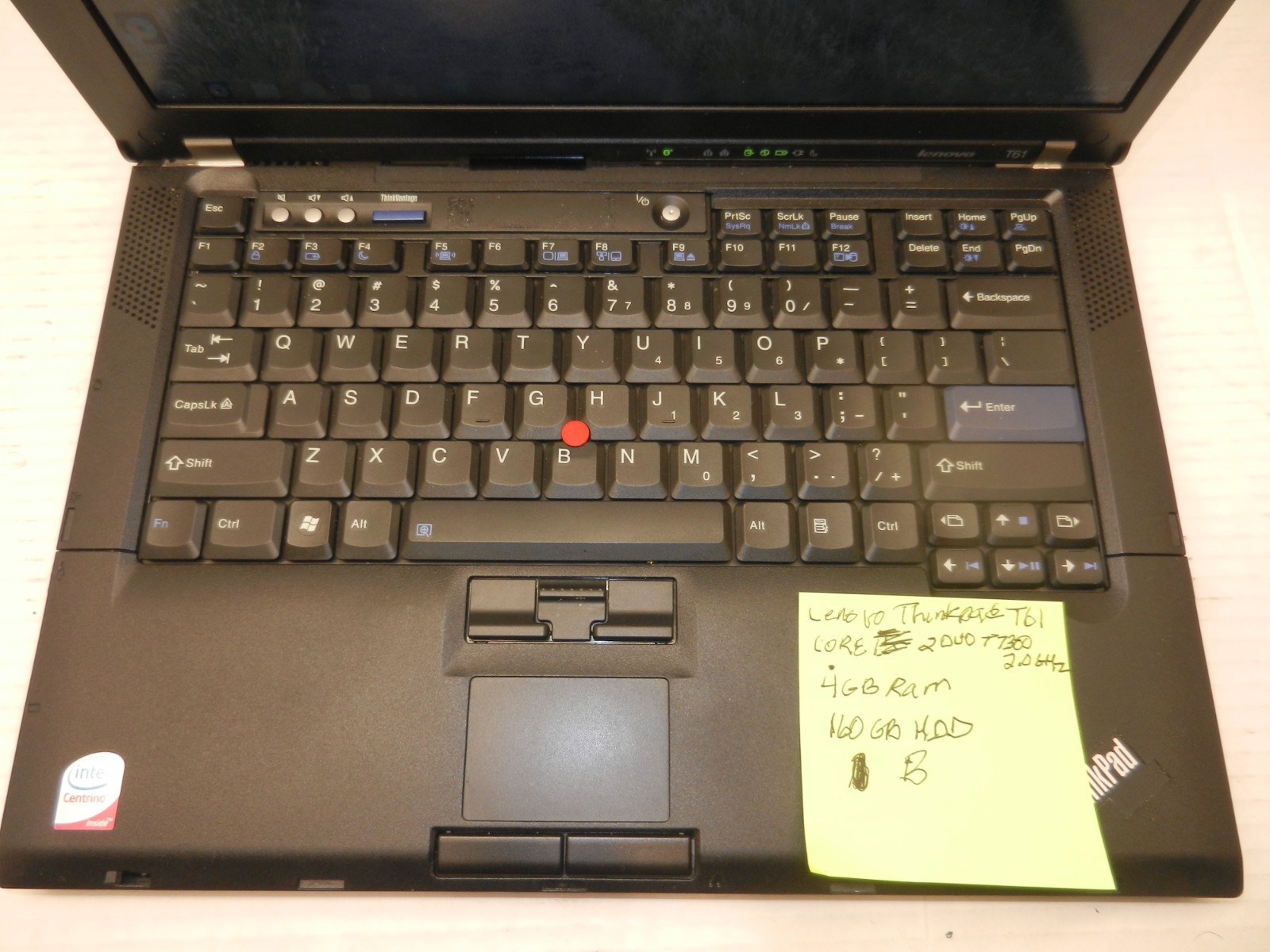 LENOVO THINKPAD T61 14″ CORE2DUO T7300@2.0GHZ 4GB RAM 160GB HDD WINDOWS7 OFF13 B