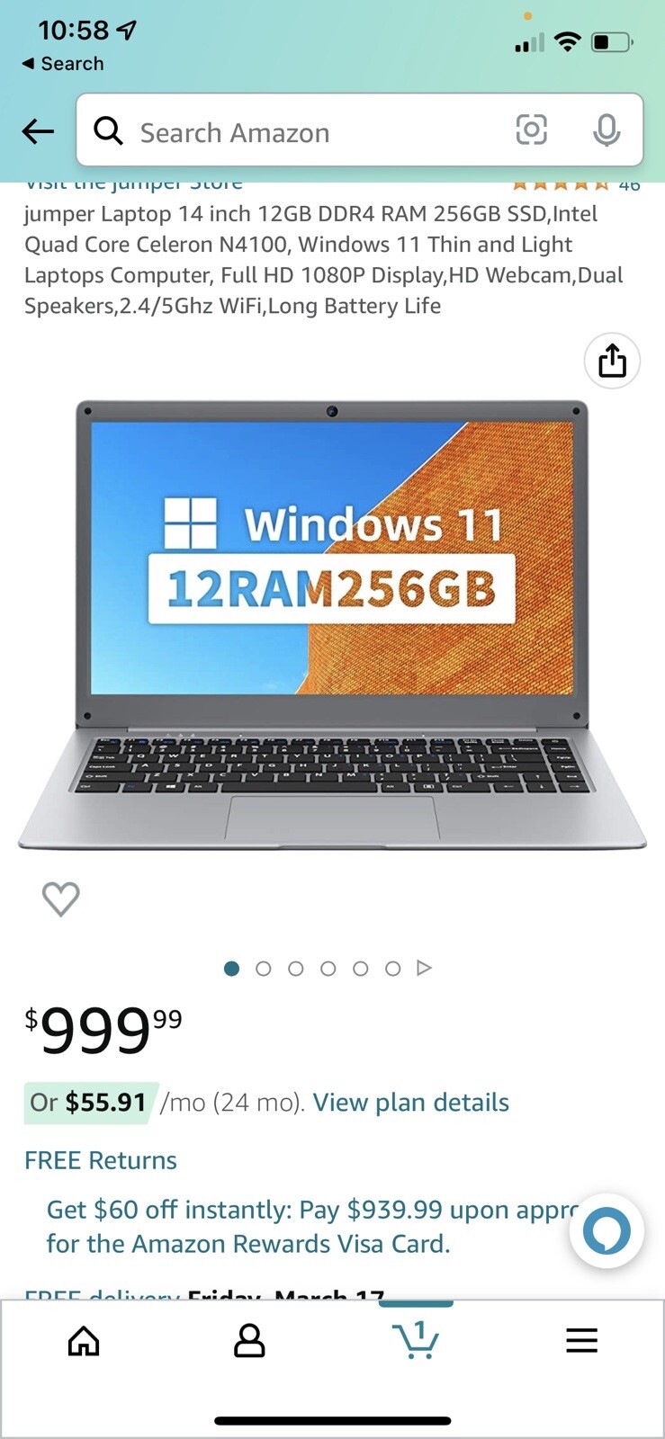 2 NEW Jumper Laptop s14 Inch Laptops 12GB RAM 256GB ROM SSD Windows 11 Home