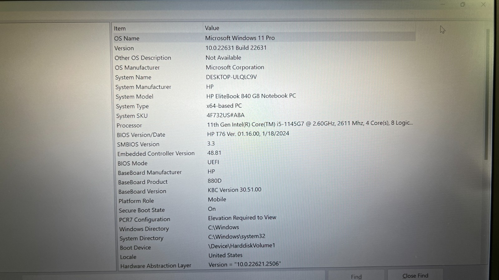 HP EliteBook 840 G8 14″ FHD i5-1145G7 vPro 16GB RAM 512GB SSD Win 11 Pro A-